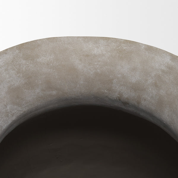 Utari Tall Gray Brown w/ White Detailing Ceramic Floor Vase