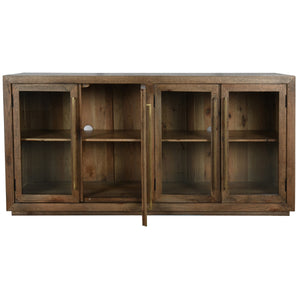 Bradley Solid Wood 4Dr Cabinet with Brass Hardware