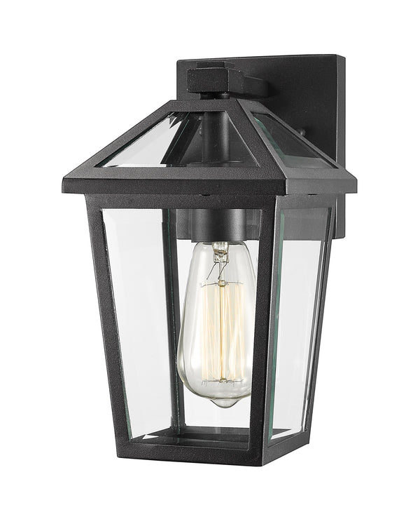 Talbot 1 Light Outdoor Wall Sconce in Black Finish