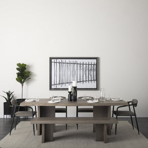 Langston Brown Faux-Leather Seat Black Iron Frame Dining Chair