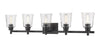 Bohin 5 Light Vanity in Matte Black Finish