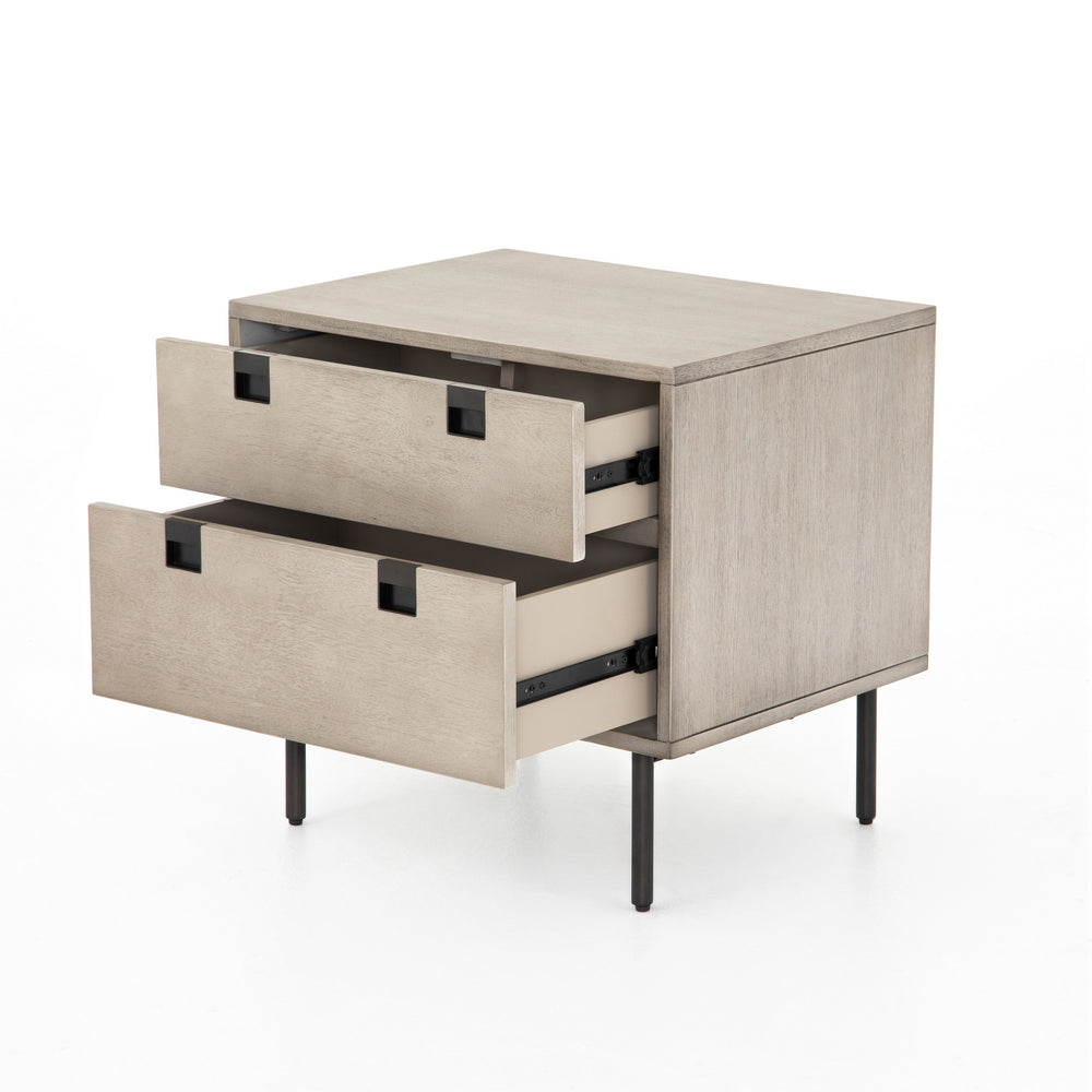 Carly 2 Drawer Nightstand In Grey Wash