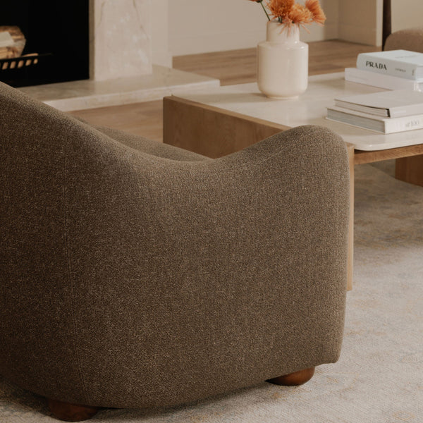 Moe's Bria Sofa in Brown with Rubberwood Feet