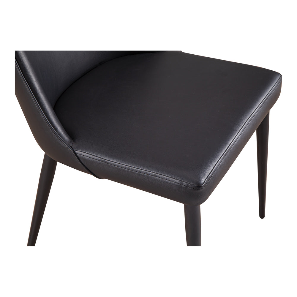 Moe's Lula Dining Chair Black Vegan Leather Set of 2