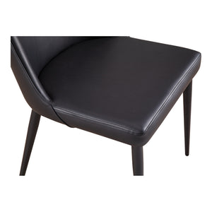 Moe's Lula Dining Chair Black Vegan Leather Set of 2
