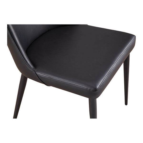 Moe's Lula Dining Chair Black Vegan Leather Set of 2