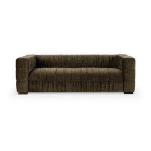 Afeela Upholstered Sofa in Fern Green with Ruched Upholstery