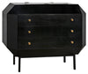 Rhiana Mahogany Dresser with Brass Pulls in Hand-Rubbed Black Finish