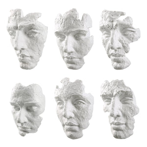 Self-Portrait White Mask Wall Decor, Set/6