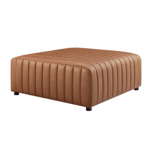 Harland Faux Leather Square Coffee Table/Ottoman, Vintage Cider