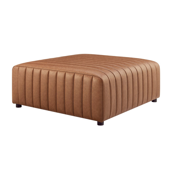 Harland Faux Leather Square Coffee Table/Ottoman, Vintage Cider