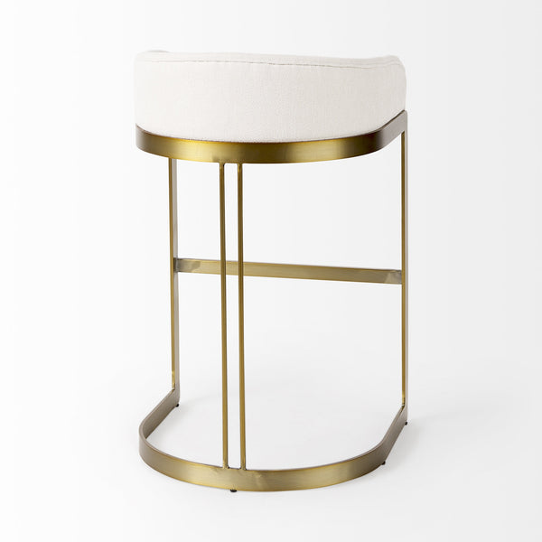 Hollyfield 20.5 x 19.7 x 32.7 Cream Fabric Seat W/ Gold Metal Base Bar Stool