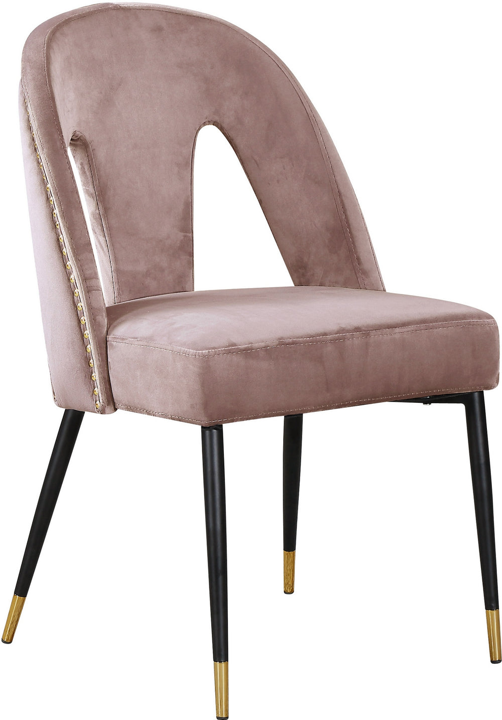 Kimberly Dining Chair In Pink Velvet