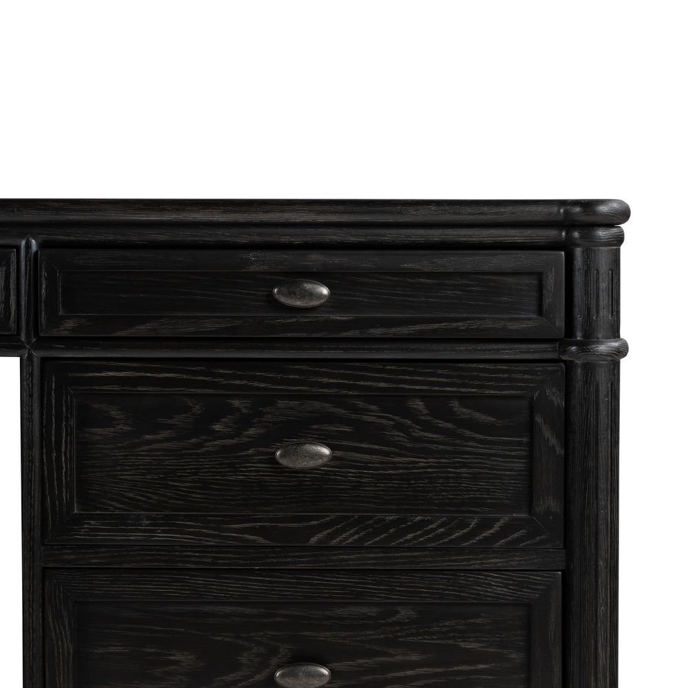 Toulouse Executive Desk In Distressed Black