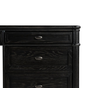 Toulouse Executive Desk In Distressed Black