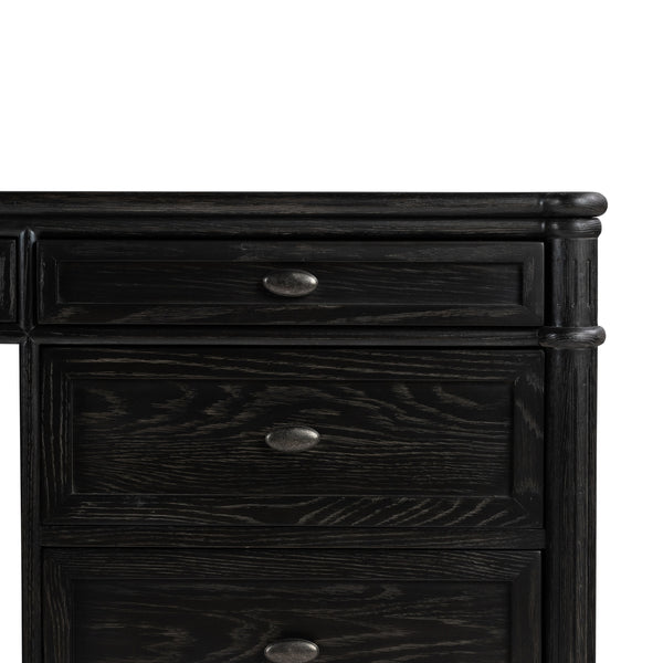 Toulouse Executive Desk In Distressed Black