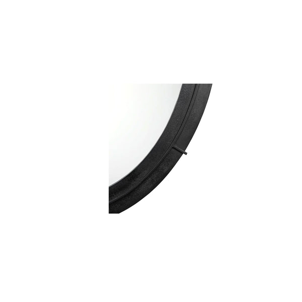 Antoni Large Oval Mirror in Aged Black Iron