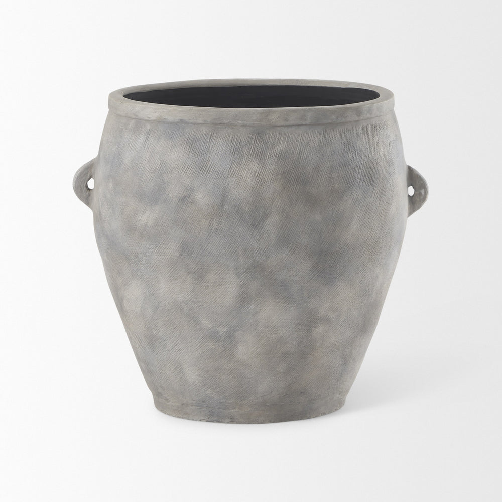 Zuma 27.2L x 18.1W x 24.4H Light Gray Ceramic Floor Vase