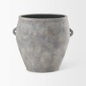 Zuma 27.2L x 18.1W x 24.4H Light Gray Ceramic Floor Vase
