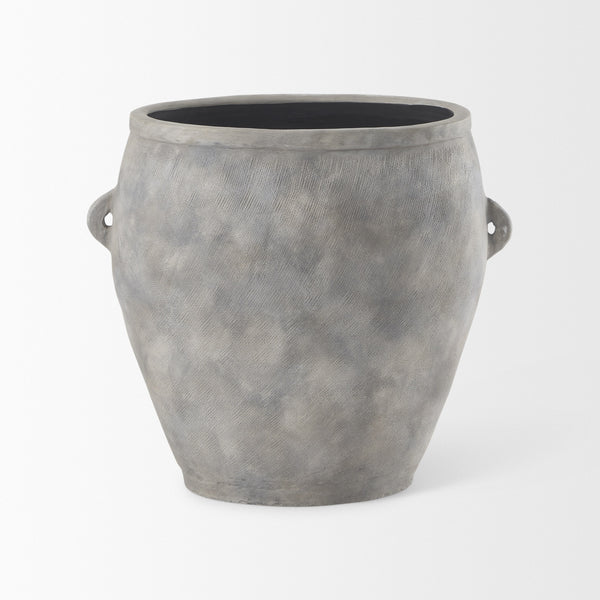 Zuma 27.2L x 18.1W x 24.4H Light Gray Ceramic Floor Vase