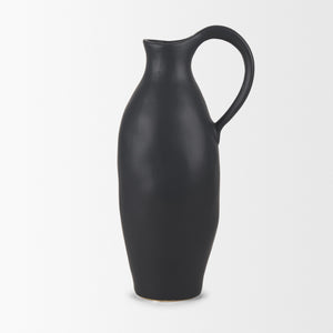Valora Matte Black Ceramic Jug