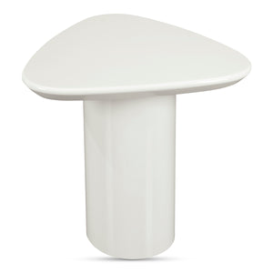 Eden Accent Table Ivory Lacquer with Oval Base