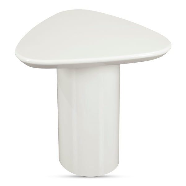 Eden Accent Table Ivory Lacquer with Oval Base
