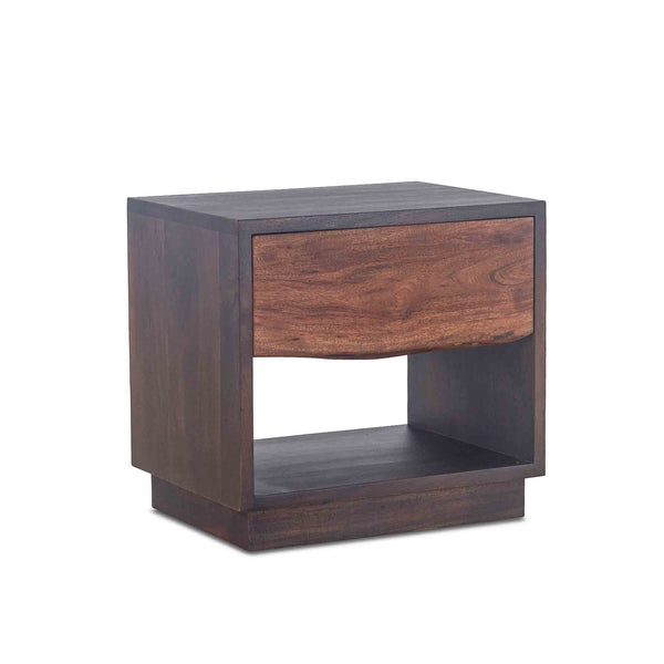 San Marino 24-Inch Acacia Wood Live Edge Night Chest in Raw Walnut Finish
