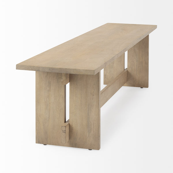 Aida 18H Light Brown Wood Dining Bench