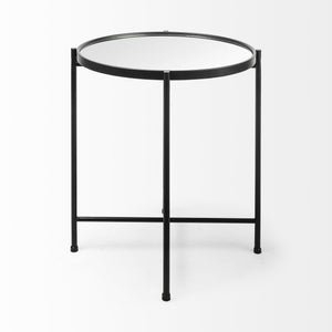 Samantha (Small) Black Mirror Top  Accent Table