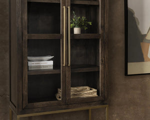 Freemont Solid Wood Tall Cabinet - Kona Brown