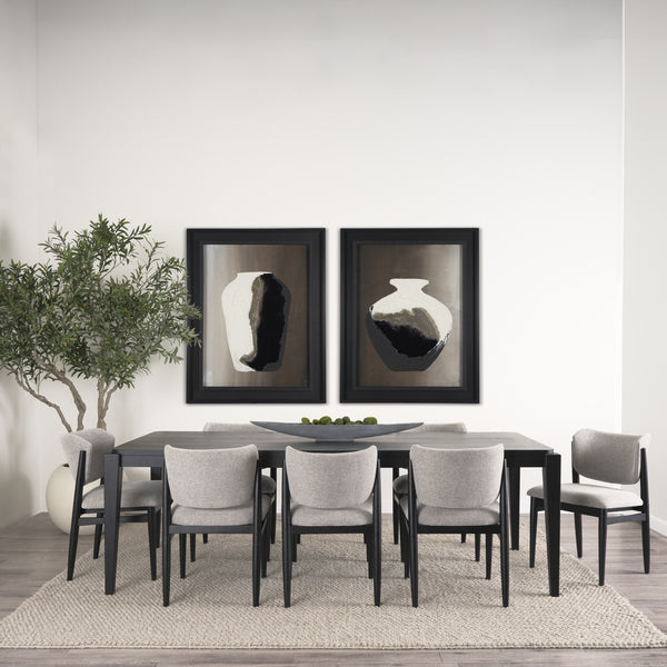 Cline  20.9L x 23.0W x 31.9H Gray Fabric W/Black Wood Dining Chair