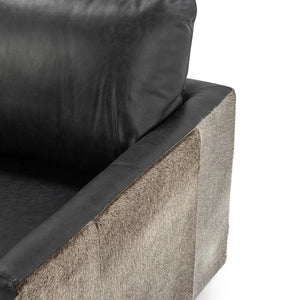Lathe Hide Accent Chair with Gold Base - Rustic Shadow