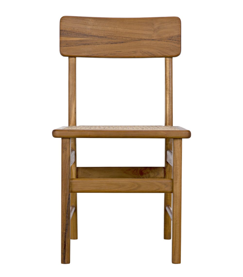 Comet Teak and Caning Chair with Clear Coat Gloss Finish