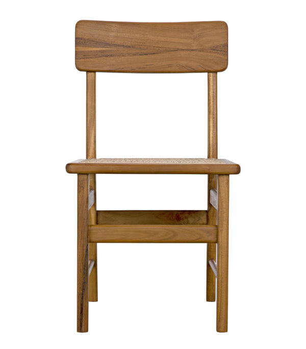 Comet Teak and Caning Chair with Clear Coat Gloss Finish
