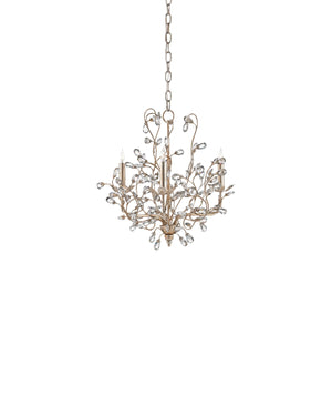 Crystal Bud Silver Small Chandelier In Silver Granello