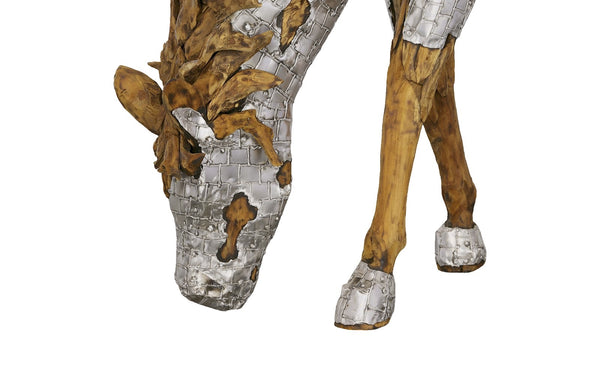 Mustang Horse Armored Sculpture, Grazing
