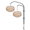 Eos Medium 2-Light Wall Lamp in Light Brown with Black Wall Hanger