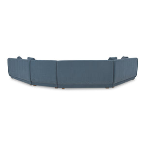 Fraser 4 Piece Modular Sectional in Deep Blue Upholstery