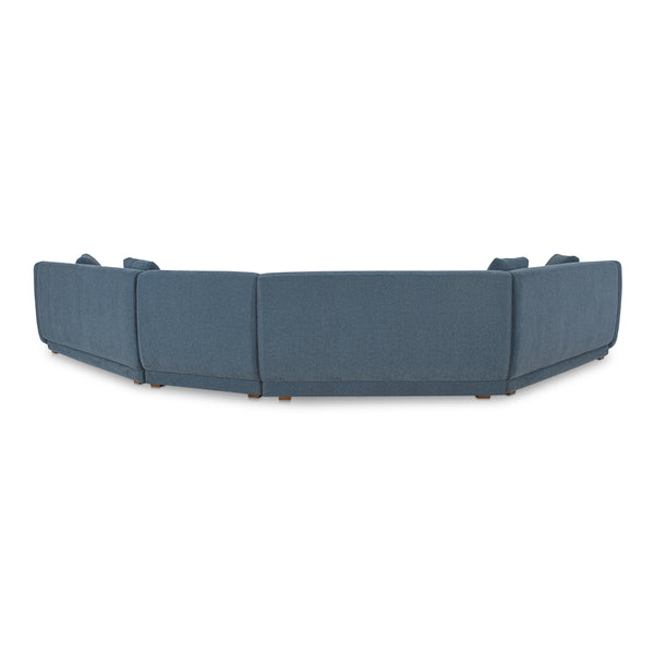 Fraser 4 Piece Modular Sectional in Deep Blue Upholstery