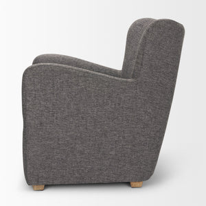 Dunstan Accent Chair Upholstered Gray Twill Fabric and Medium Brown Wood Feet