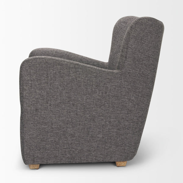 Dunstan Accent Chair Upholstered Gray Twill Fabric and Medium Brown Wood Feet