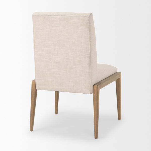 Palisades Cream Upholstery w/ Solid Wood Armless Dining Chair