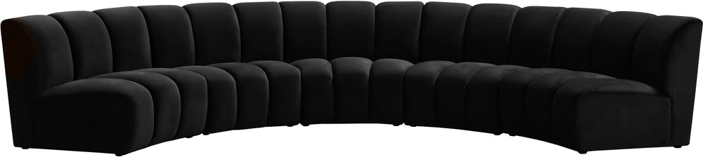 Lynda 5pc. Modular Sectional In Black Velvet