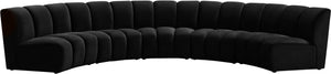 Lynda 5pc. Modular Sectional In Black Velvet