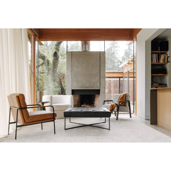 Moe's Verlaine Armchair in Chestnut Brown Leather