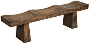 Shibumi Munggur Wood Bench with Clear Flat Coat Finish