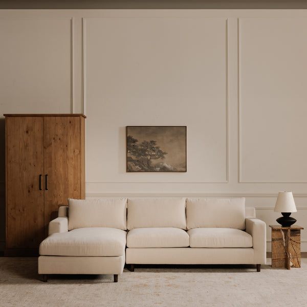 Moe's Hutton Left Sectional in Beige Chenille
