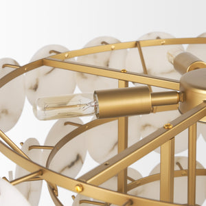 Monroe Brushed Gold Metal w/ Resin Shade 6-Light Chandelier