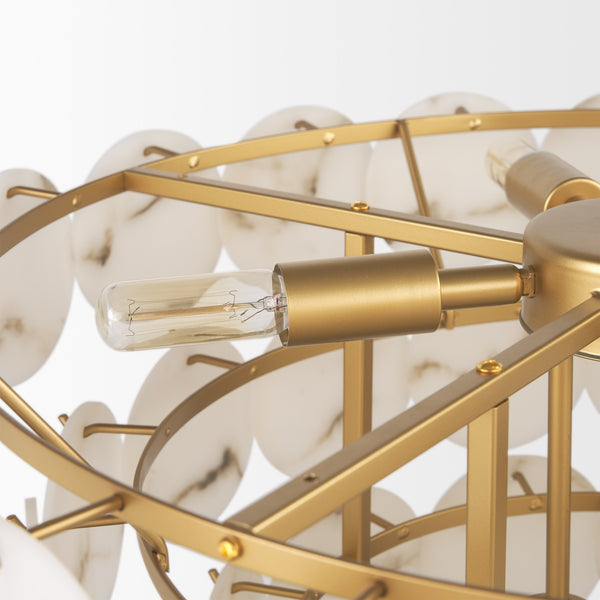Monroe Brushed Gold Metal w/ Resin Shade 6-Light Chandelier